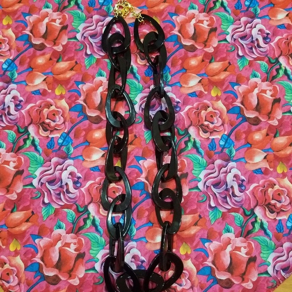 Vintage KJL - Black Lucite Chain Link Necklace - Picture 5 of 7